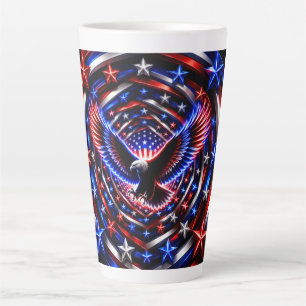 Tasse Latte Vision Spirale Américaine – Aigle Patriotique Opti