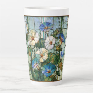 Tasse Latte Vitrail de gloire du matin et de fleur de lune