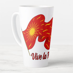 Tasse Latte Vive la France ! Oriflamme rouge avec Soleil