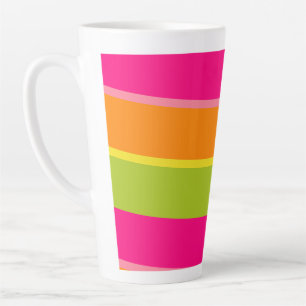 Tasse Latte Vivid, mignon rose, vert, orange et jaune