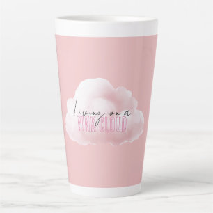 Tasse Latte Vivre sur un nuage rose