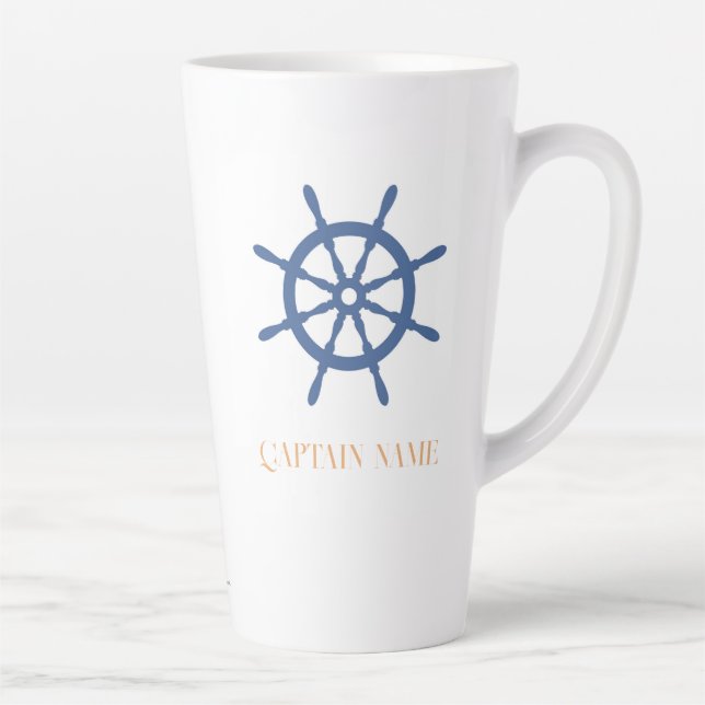 Tasse Latte Voilier Away Nautical Beach Personnalisé Navire He (Droite)