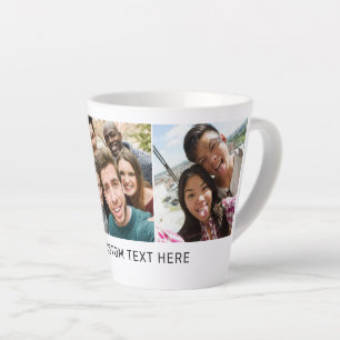 Tasse Latte VOS photos et texte tôlerie personnalisée en latte
