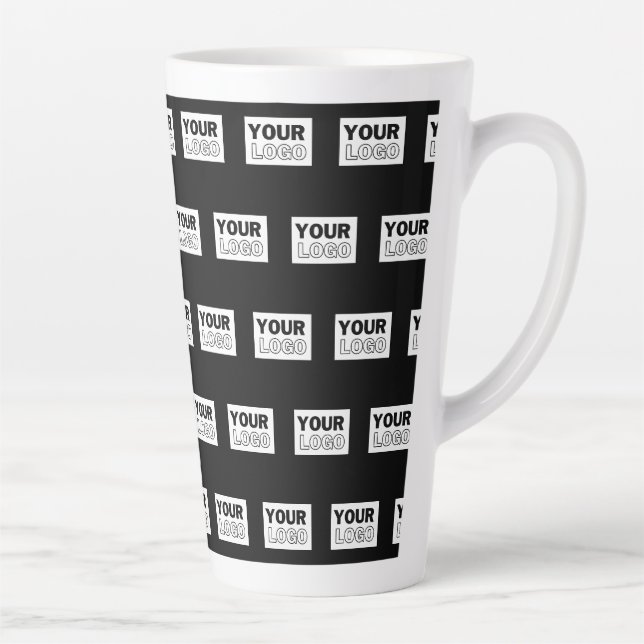 Tasse Latte Votre logo ou votre conception | Arrière - plan de (Droite)