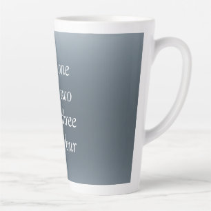 Tasse Latte Votre message ici gris fond métallisé bleu te