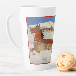 Tasse Latte Voyage Vintage, Hiver en Engadin Suisse