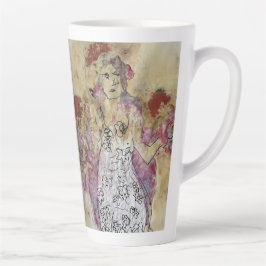 Tasse Latte Whimsical 3 Face Love Amy Original Painting