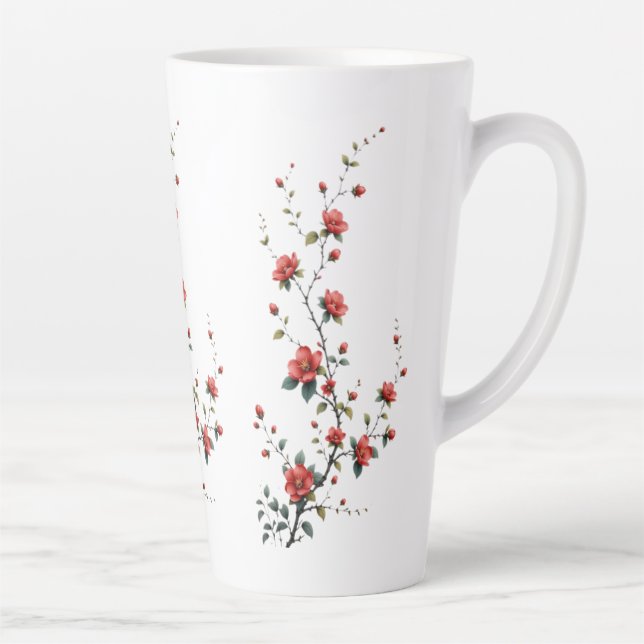 Tasse Latte Whispers of Spring Blossoms in Quiet Bloom Petals  (Droite)