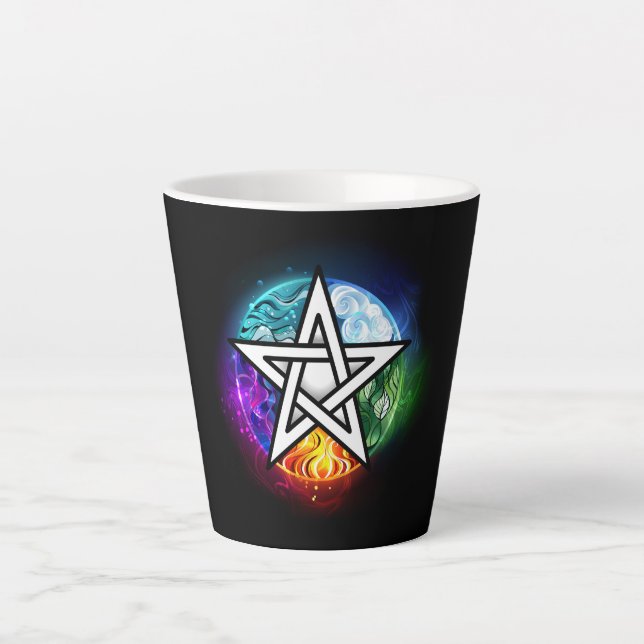 Tasse Latte Wiccan pentagram (Devant)