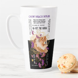 Tasse Latte WINDSONG CHOW BEACH RÈGLES TÊTE EN latte