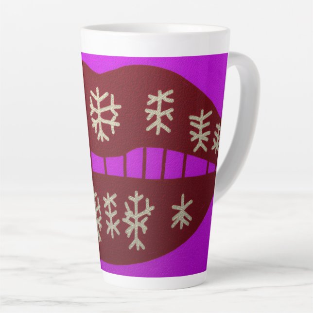 Tasse Latte Winter Holiday Smile (Angle droit)