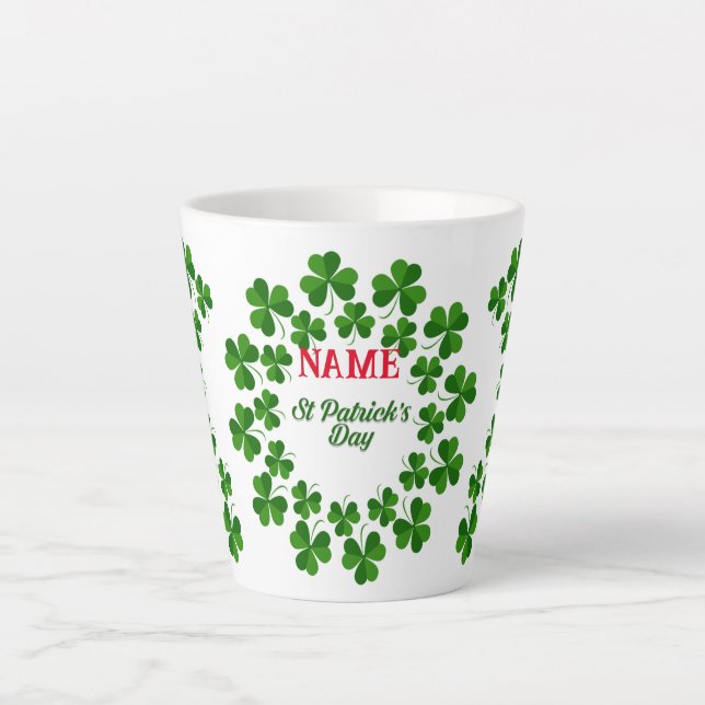 Tasse Latte Wreath de la Saint Patrick Thunder_Cove (Devant)