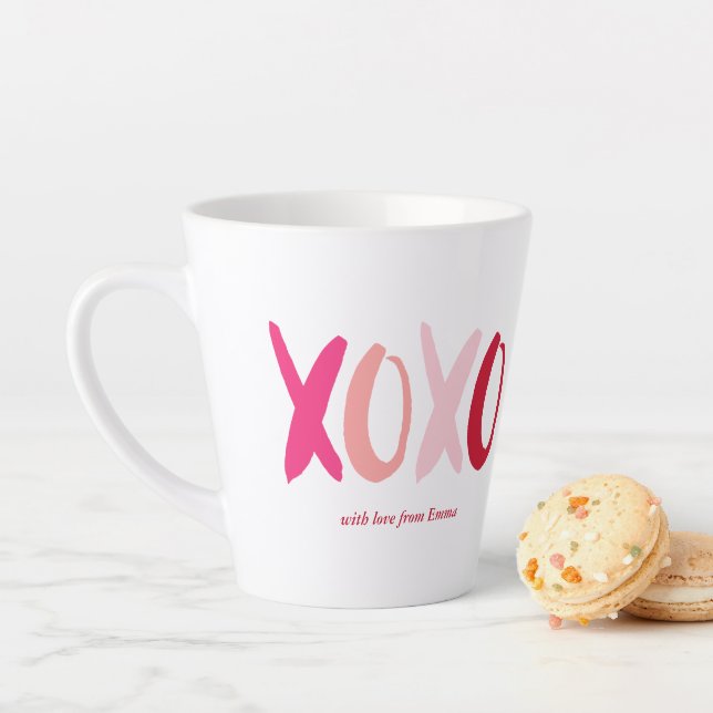 Tasse Latte "XOXO" Valentines (En situation)