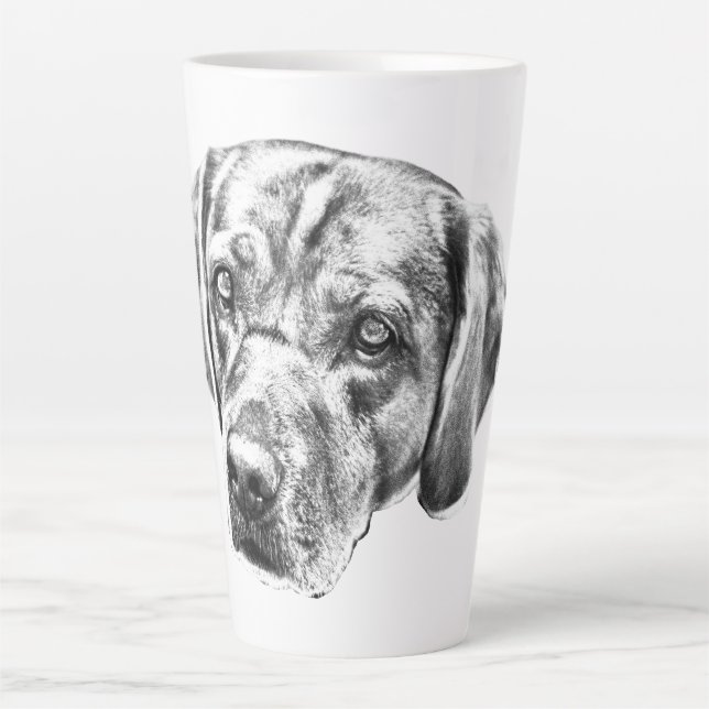 Tasse Latte Yeux chauds dans la lumière de la récolte (Devant)