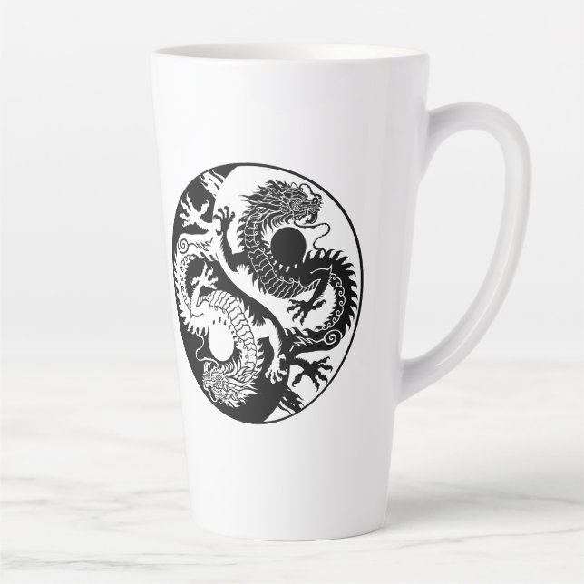 TASSE LATTE YIN YANG DEUX DRAGONS (Droite)