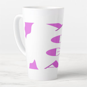Tasse Latte Yoga méditation détente yoga blanc pâle violet 