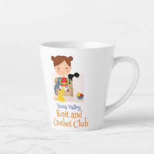 Tasse Latte Yucca Valley Knit and Crochet Club - Texte modifia