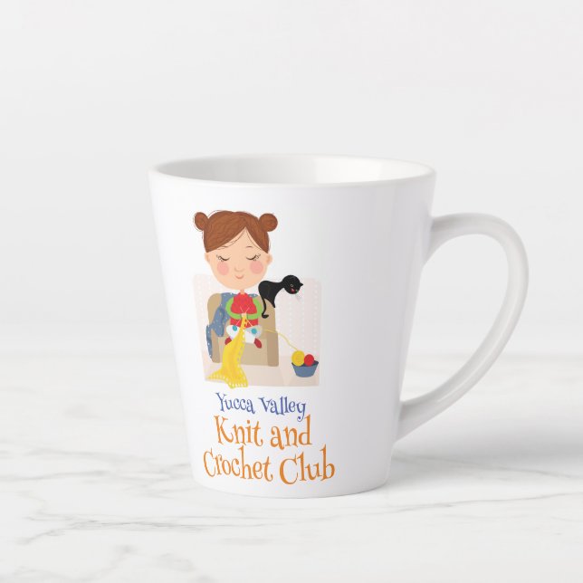 Tasse Latte Yucca Valley Knit and Crochet Club - Texte modifia (Droite)