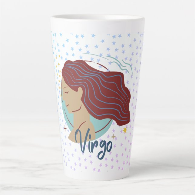 Tasse Latte Zodiac, Femme Virgo moderne (Devant)