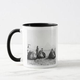 Tasse Le Caire Égypte, jockeys de chameaux Pyramides de