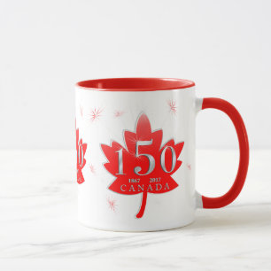 Tasse Le Canada 150 feux d'artifice de feuille d'érable