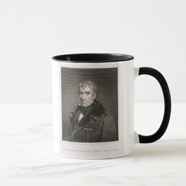 Tasse Le Général principal William Henry Harrison, gravé (Droite)
