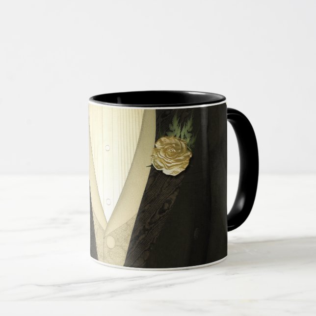 Tasse Le marié "son" mariage (en ivoire) (Devant droit)