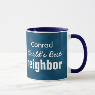 Tasse Le meilleur nom fait sur commande bleu VOISIN v7