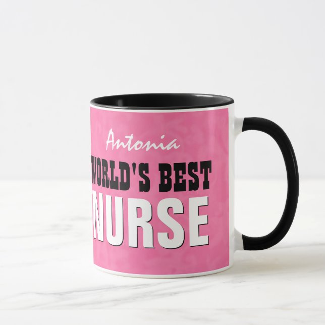 Tasse Le meilleur rose V24A de l'INFIRMIÈRE du monde (Droite)