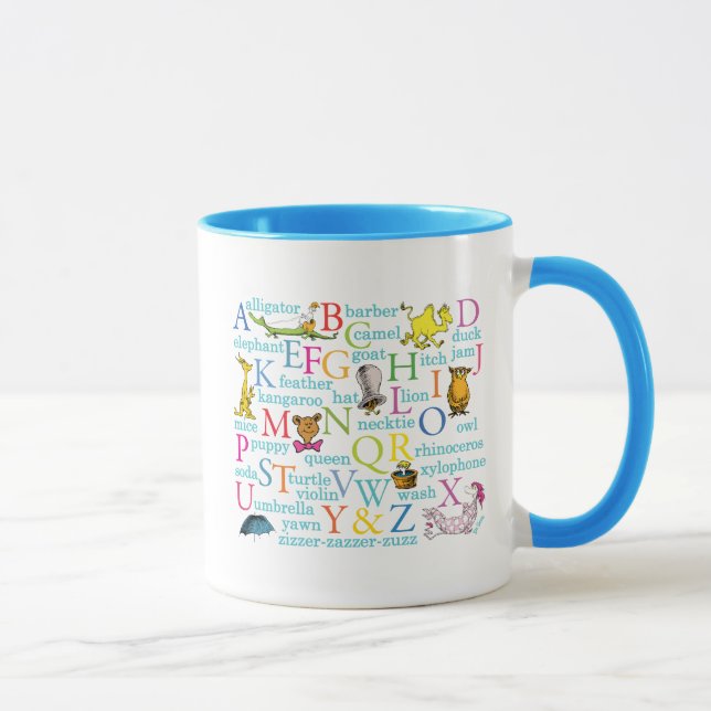 Tasse Le modèle ABC de Dr Seuss avec des mots (Droite)