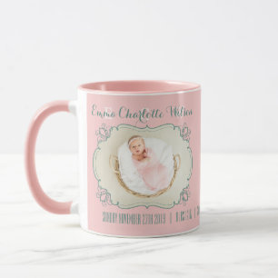 Tasse Le monogramme nouveau-né de photo de bébé