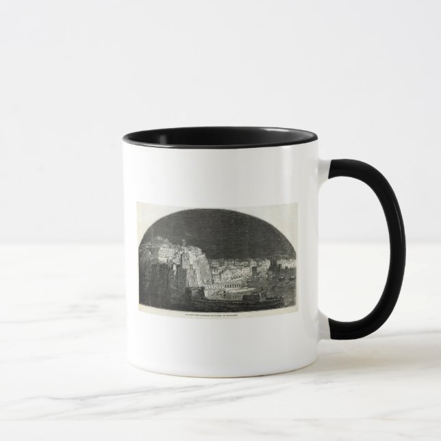 Tasse Le nouveau panorama de Burford de Naples par clair (Droite)