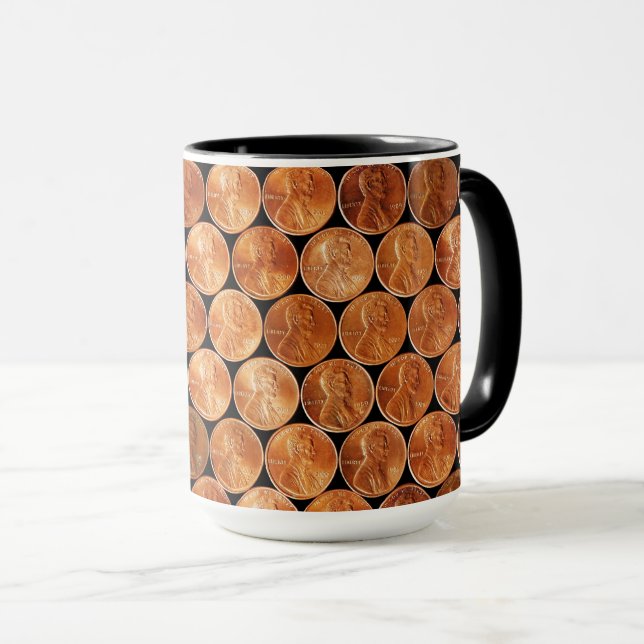 Tasse Le penny/penny de Lincoln cuivrent la pièce de (Devant droit)