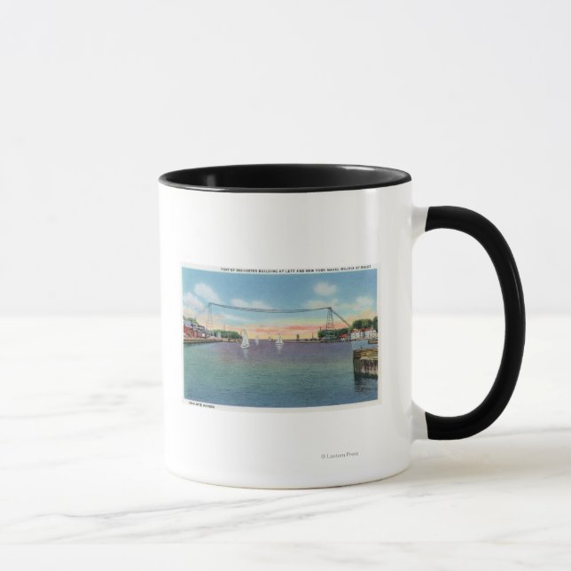 Tasse Le port de Rochester et la milice navale NY (Droite)