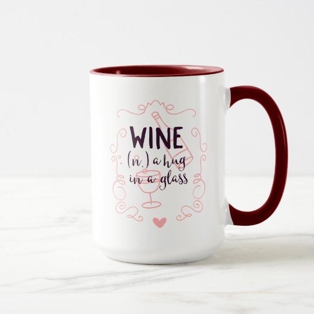 Tasse Le vin romantique est un trou dans un verre (Droite)
