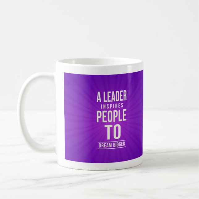 Tasse leader - violet avec citation (Gauche)