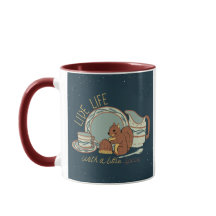 Tasse 'Lebe das Leben mit Würze' in Blau/Maroon