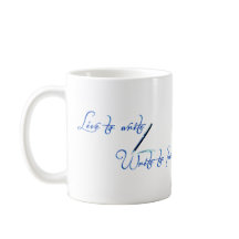 Tasse 'Lebe um zu schreiben'