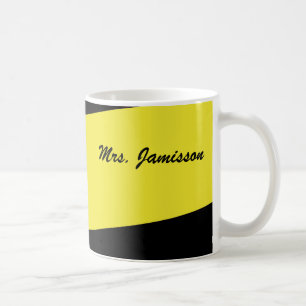 Tasse, Lehrer-Anerkennung, danke, gelb Kaffeetasse