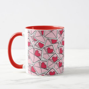 Tasse Les coeurs de Valentine sur des enveloppes