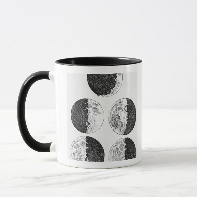 Tasse Les dessins de Galileo des phases de la lune (Gauche)