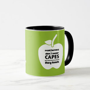 Tasse Les enseignants sont de vrais héros. Nom personnal