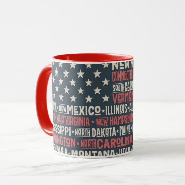 Tasse Les Etats-Unis d'Amérique |States et capitaux (Devant gauche)