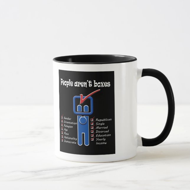 Tasse Les gens ne sont pas des boîtes (Droite)