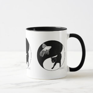 Tasse Les poissons et le chat de YinYang - attaquez avec