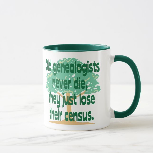 Tasse Les vieux généalogistes ne meurent jamais (Droite)