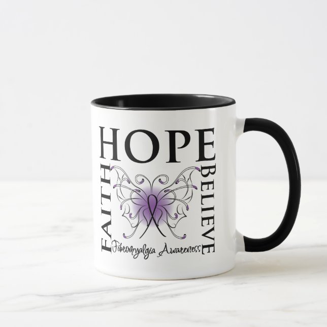 Tasse L'espoir croient la foi - fibromyalgie (Droite)