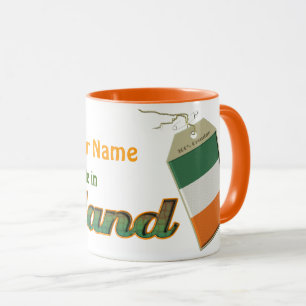 Tasse L'étiquette irlandais de drapeau le personnalisent