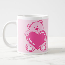 Tasse Lettre A Rose avec un Cœur de Nounours Migno