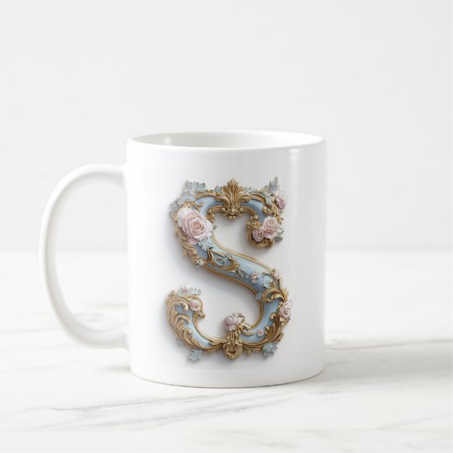 Tasse Lettre Baroque 'S' pour une Princesse du Caf (Gauche)
